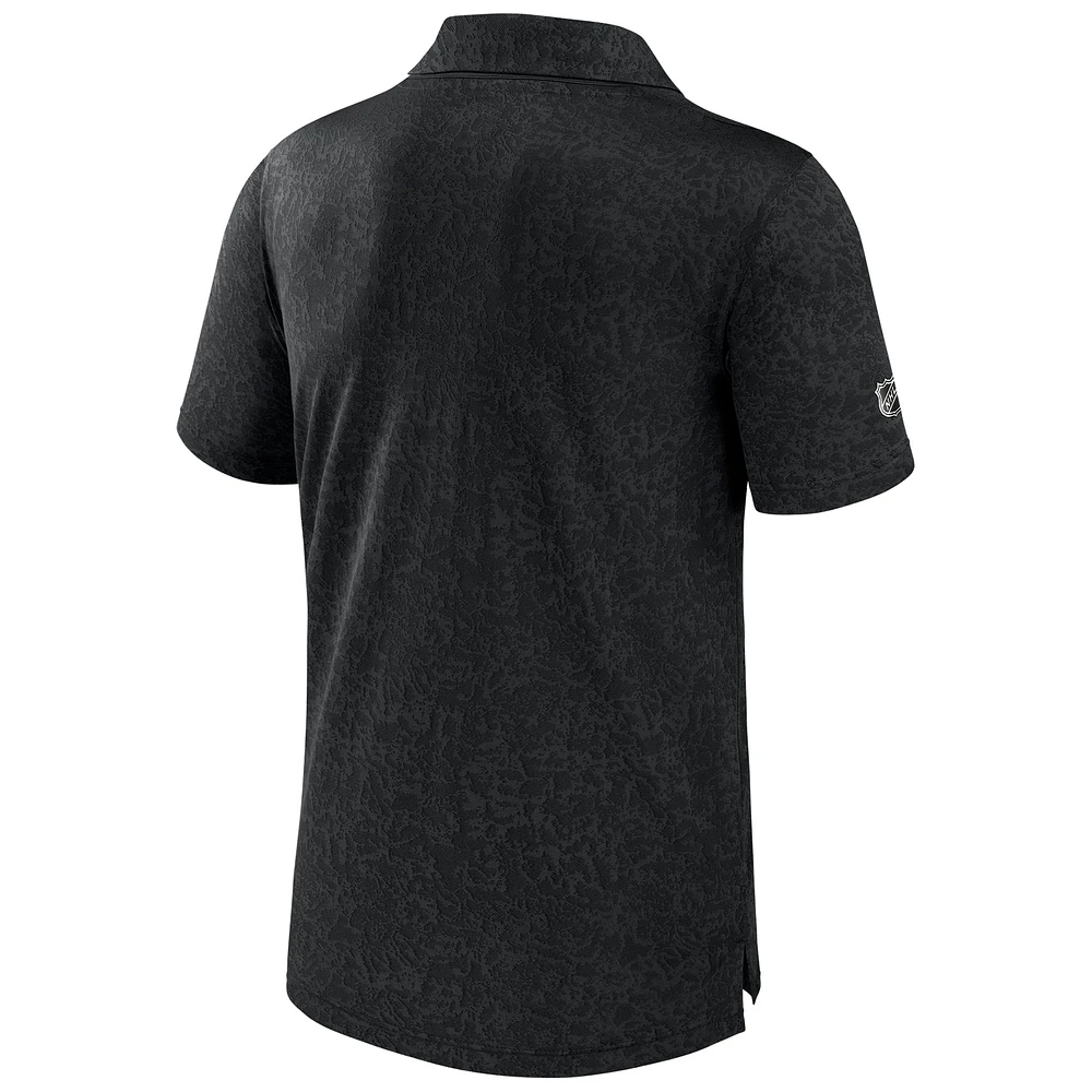 Men's Fanatics  Black Toronto Maple Leafs Jacquard Polo