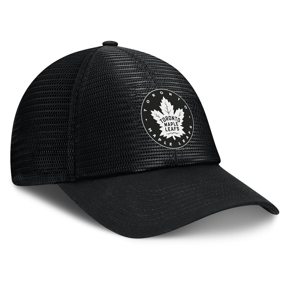 Men's Fanatics Black Toronto Maple Leafs Sin Bin Mesh Adjustable Hat