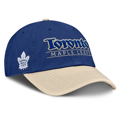 Casquette ajustable bicolore bleu/crème pour homme Fanatics Toronto Maple Leafs Heritage Home Ice