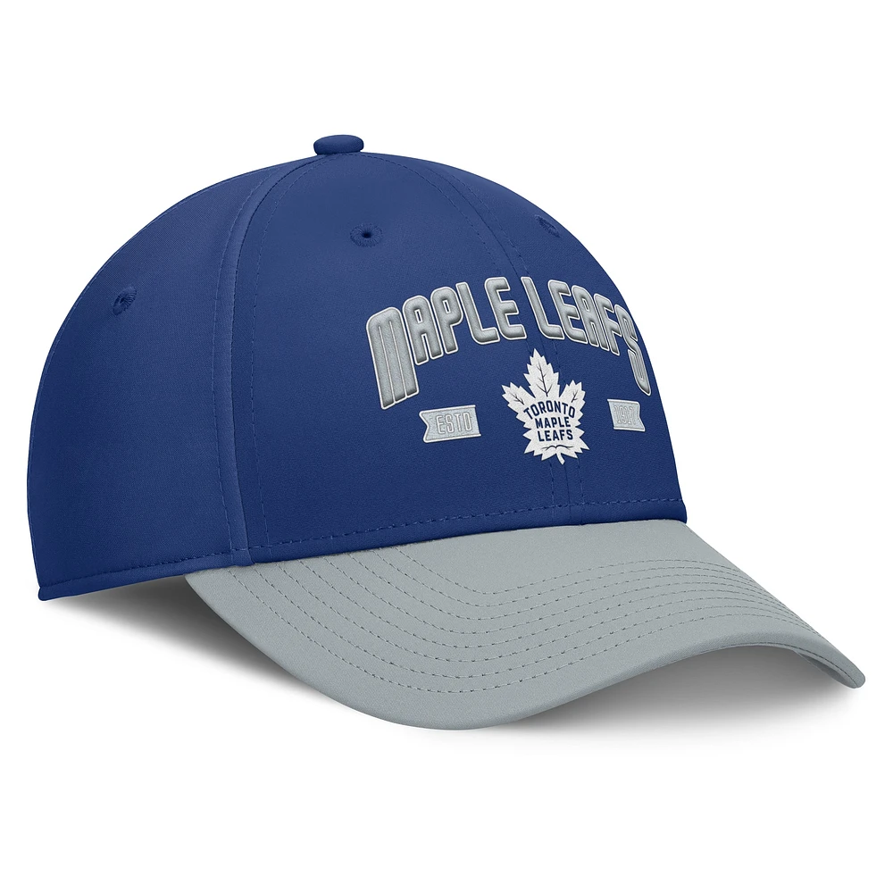 Casquette Fanatics bleue/grise pour homme des Maple Leafs de Toronto Captain Flex