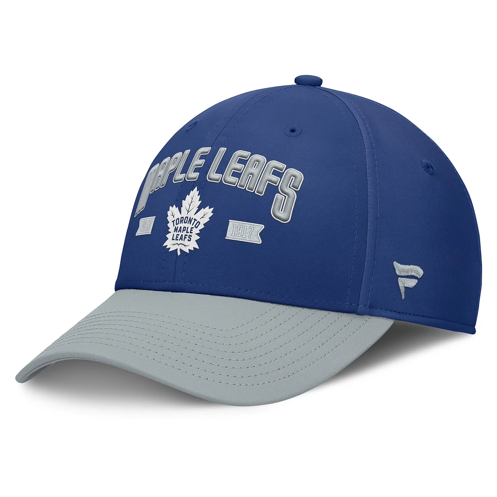 Casquette Fanatics bleue/grise pour homme des Maple Leafs de Toronto Captain Flex