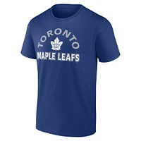 Pack combiné de t-shirts et shorts Humble des Maple Leafs Toronto fanatiques bleu/gris chiné pour hommes