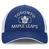 Casquette ajustable structurée à dos en maille bleu/blanc des Maple Leafs de Toronto Fanatics Authentic Pro Rink pour homme