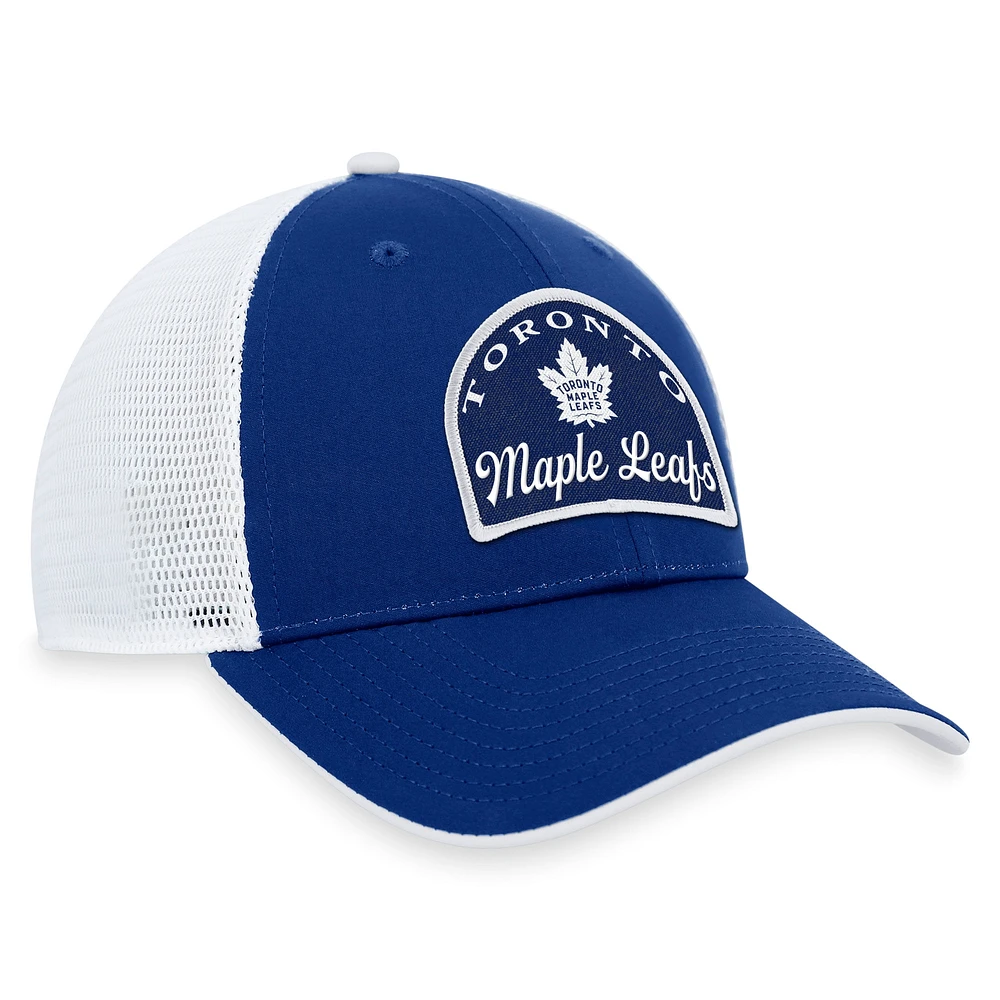 Casquette ajustable fondamentale des Maple Leafs de Toronto Fanatics pour hommes, bleu/blanc