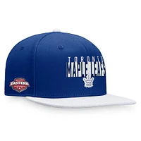 Casquette Snapback à couleurs contrastées fondamentales des Maple Leafs de Toronto Fanatics bleu/blanc pour hommes