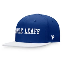 Casquette Snapback emblématique à couleur bloquée des Maple Leafs de Toronto Fanatics bleu/blanc pour hommes