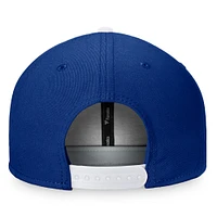 Casquette Snapback emblématique à couleur bloquée des Maple Leafs de Toronto Fanatics bleu/blanc pour hommes