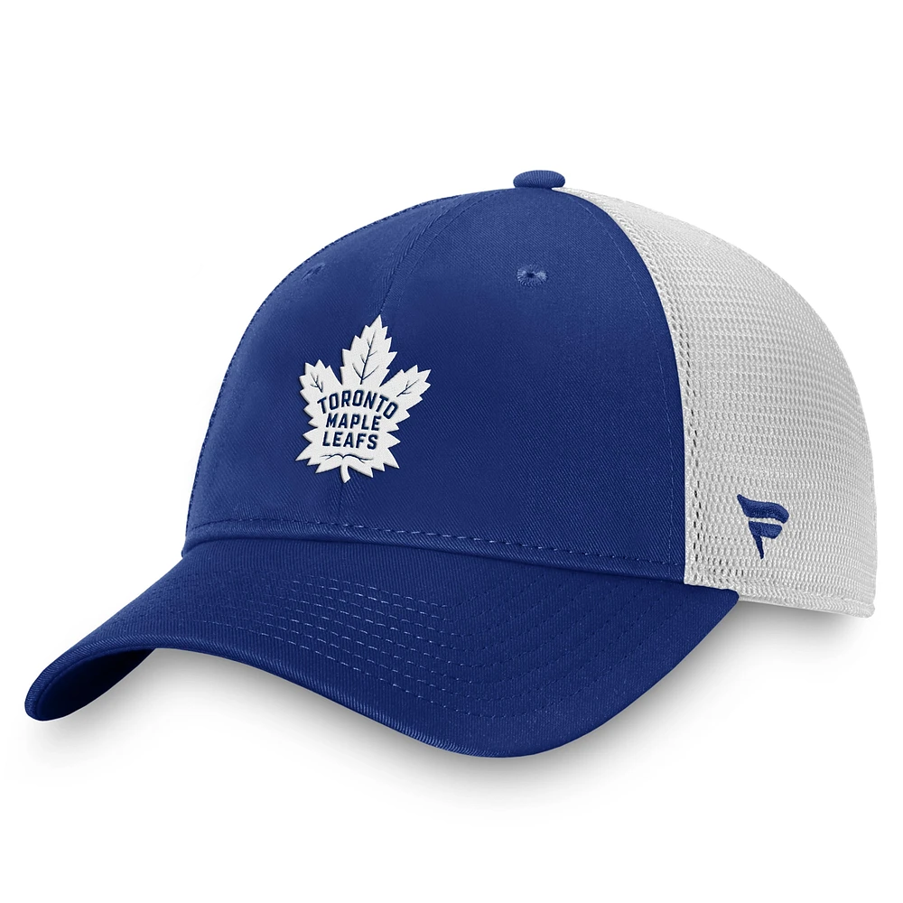 Casquette ajustable Slouch Core Primary Trucker bleu/blanc pour hommes des Maple Leafs de Toronto Fanatics