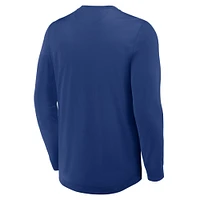 T-shirt Henley à manches longues Adrenaline Push bleu Fanatics pour homme des Maple Leafs de Toronto