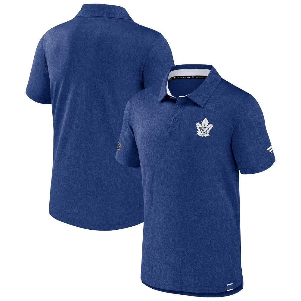 Polo authentique Pro en jacquard Fanatics pour hommes, bleu, Toronto Maple Leafs