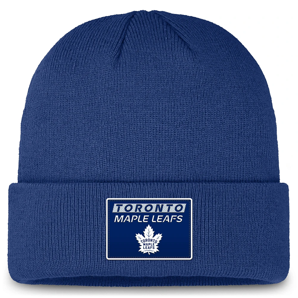 Men's Fanatics Blue Toronto Maple Leafs Authentic Pro Rink Prime Cuffed Knit Hat