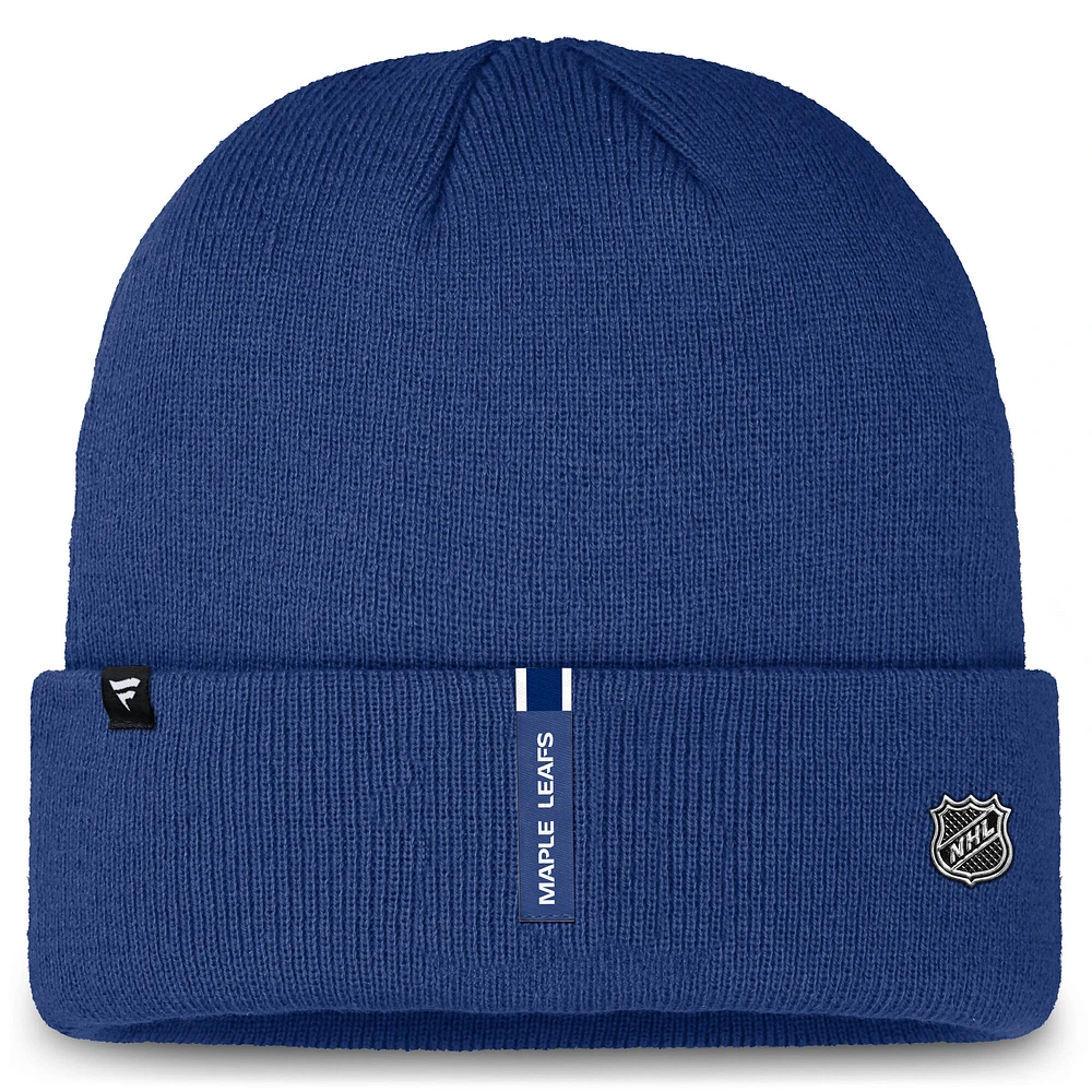 Men's Fanatics Blue Toronto Maple Leafs Authentic Pro Rink Prime Cuffed Knit Hat