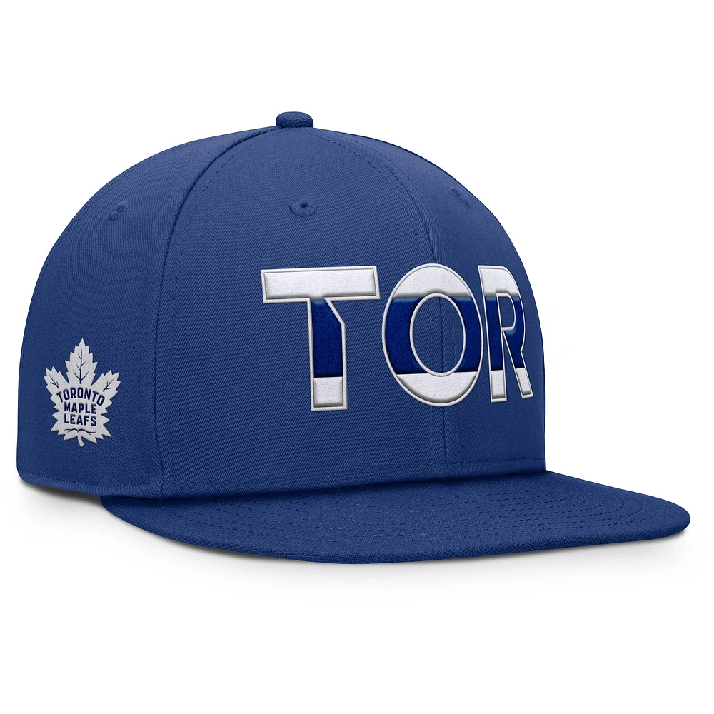 Casquette Snapback Pro Rink authentique bleue des Maple Leafs de Toronto Fanatics pour hommes