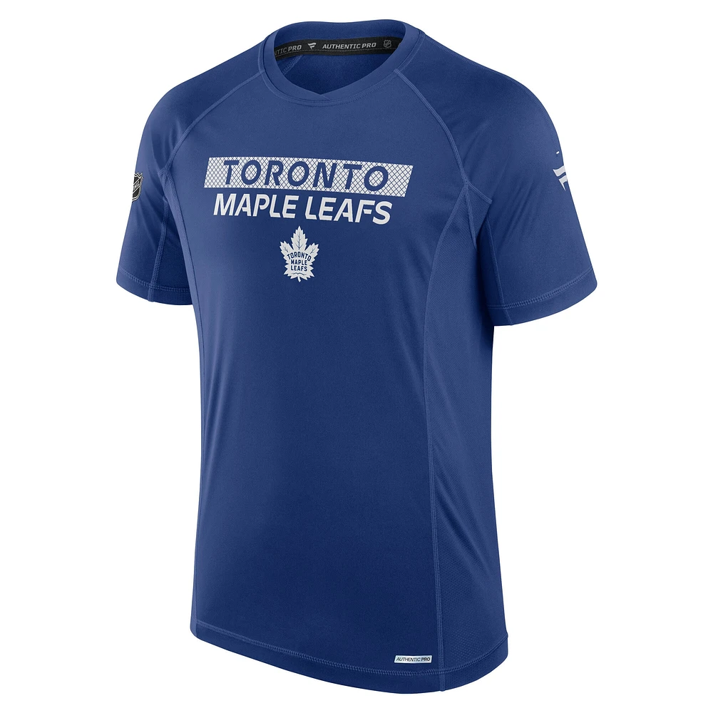 T-shirt technique authentique Pro Rink bleu des Maple Leafs de Toronto Fanatics pour homme