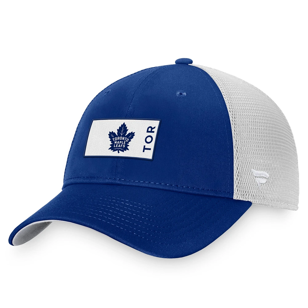 Casquette Snapback authentique Pro Rink Trucker des Maple Leafs de Toronto de marque Fanatics pour hommes