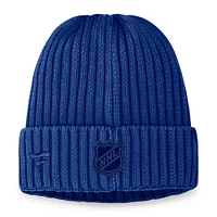 Bonnet en tricot ton sur ton bleu authentique Pro Road des Maple Leafs de Toronto Fanatics pour homme