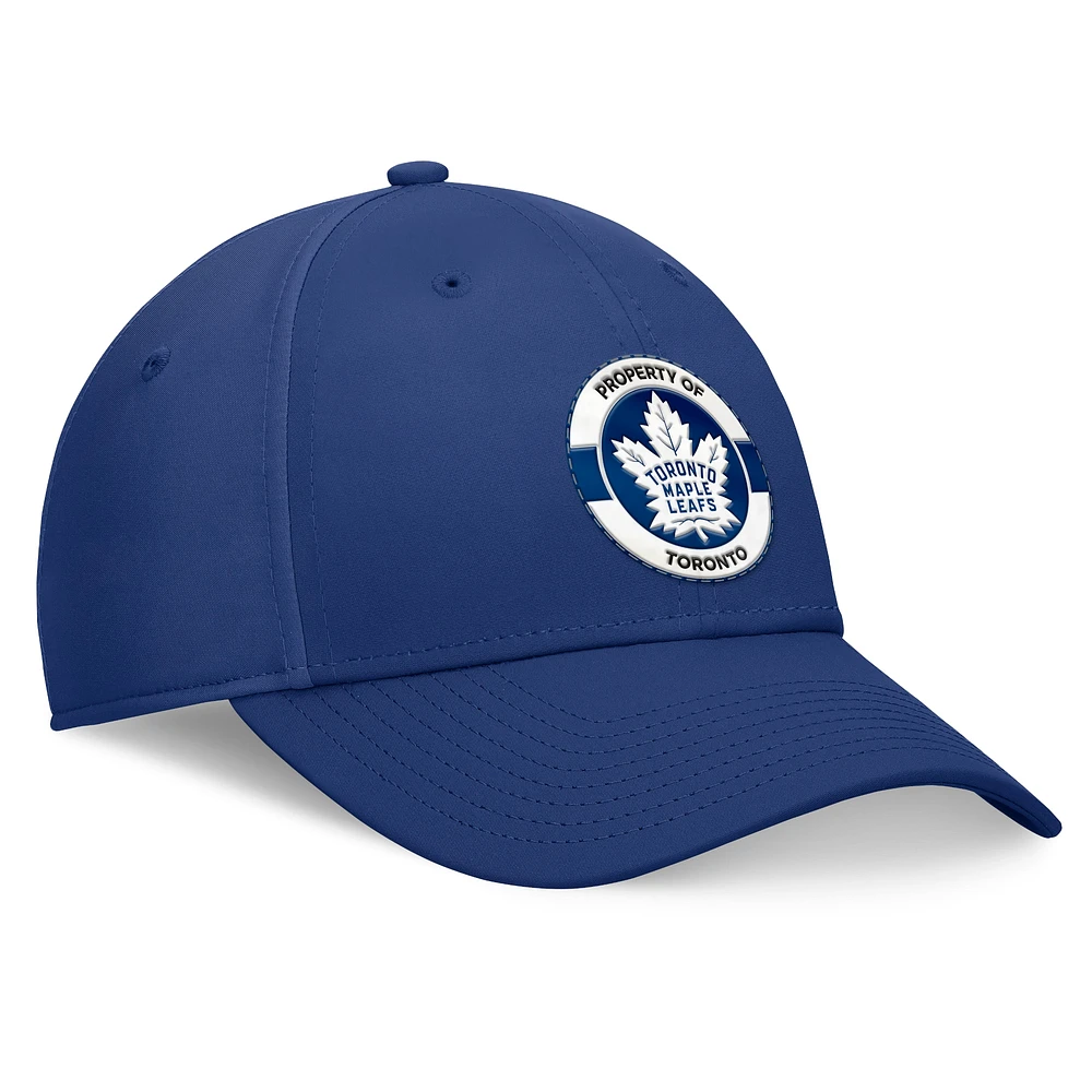 Casquette flexible bleue authentique pour le camp d'entraînement professionnel des Maple Leafs de Toronto Fanatics hommes