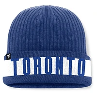 Bonnet en tricot à revers bleu Fanatics pour homme des Maple Leafs de Toronto