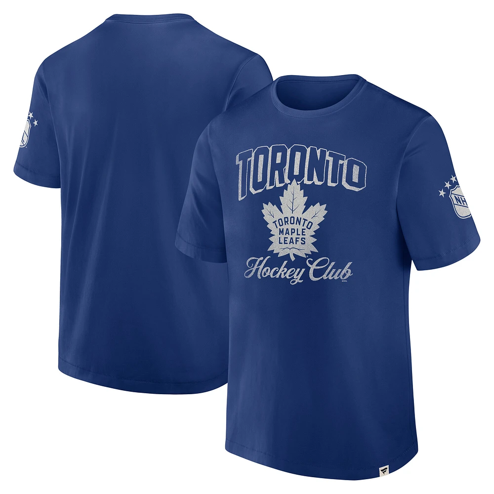 T-shirt bleu pour homme Fanatics de la collection Decades Made To Last des Maple Leafs Toronto