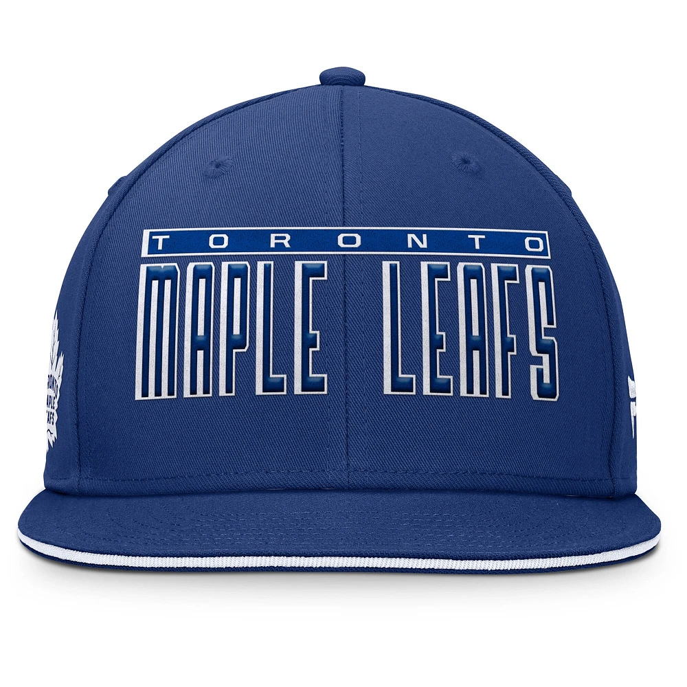 Men's Fanatics Blue Toronto Maple Leafs Fundamental Gino Stack Snapback Hat