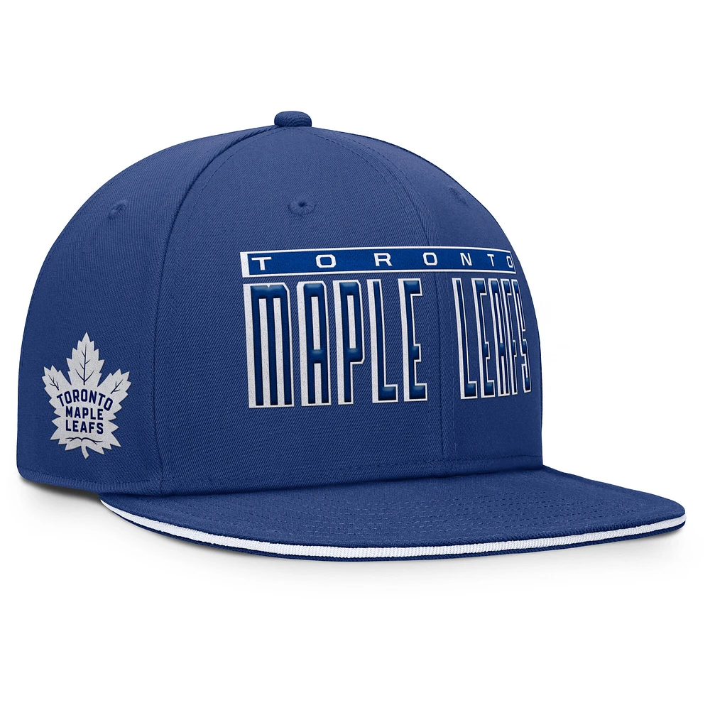 Men's Fanatics Blue Toronto Maple Leafs Fundamental Gino Stack Snapback Hat