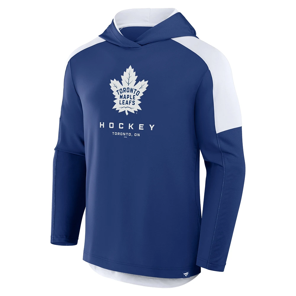 Men's Fanatics Blue Toronto Maple Leafs Meta Game Transitional Pullover Hoodie