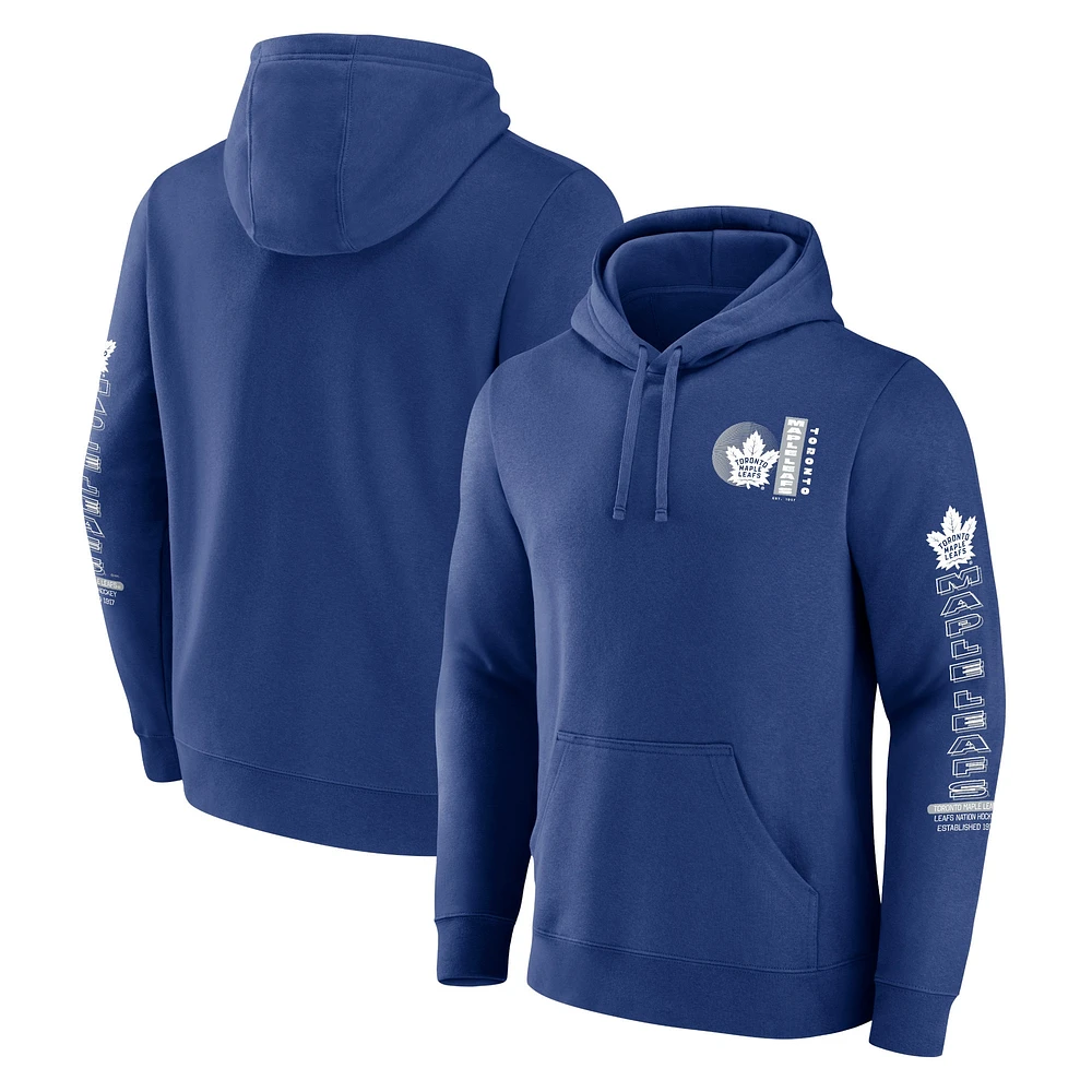 Men's Fanatics Blue Toronto Maple Leafs Revolution Pullover Hoodie