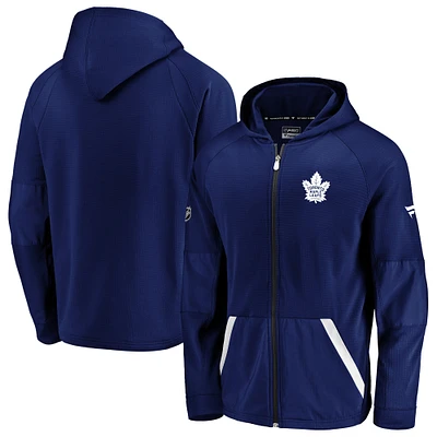 Men's Fanatics Blue Toronto Maple Leafs Rinkside Grid-Back Raglan Full-Zip Jacket