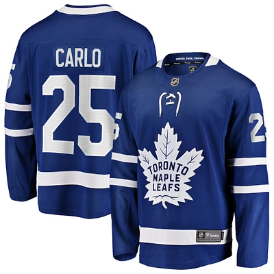 Maillot Breakaway à domicile bleu des Maple Leafs de Toronto Brandon Carlo pour hommes Fanatics