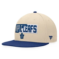 Casquette Snapback Goalaso des Maple Leafs de Toronto Fanatics pour hommes crème/bleu