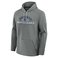 Men's  Fanatics Gray Toronto Maple Leafs 2025 Stanley Cup Playoffs Authentic Pro Pullover Hoodie