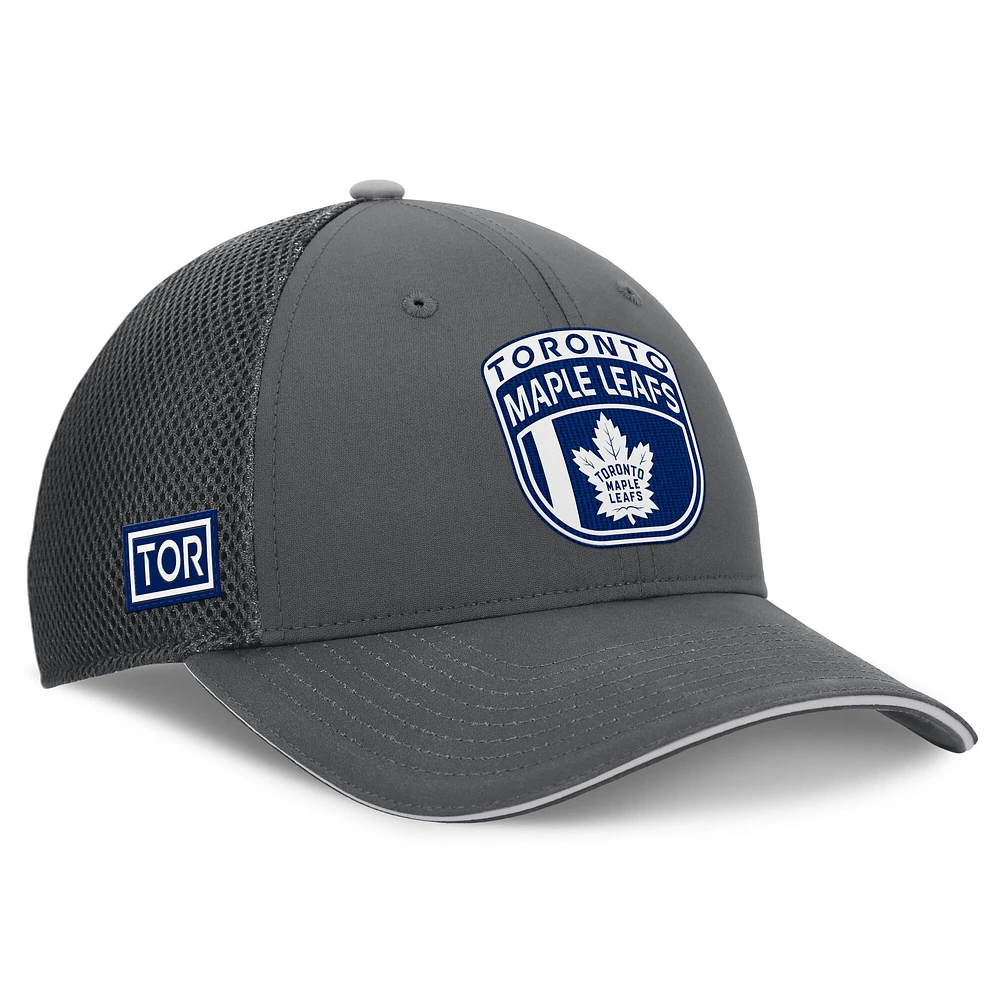 Casquette ajustable pour homme Fanatics Toronto Maple Leafs Authentic Pro Home Ice Trucker grise