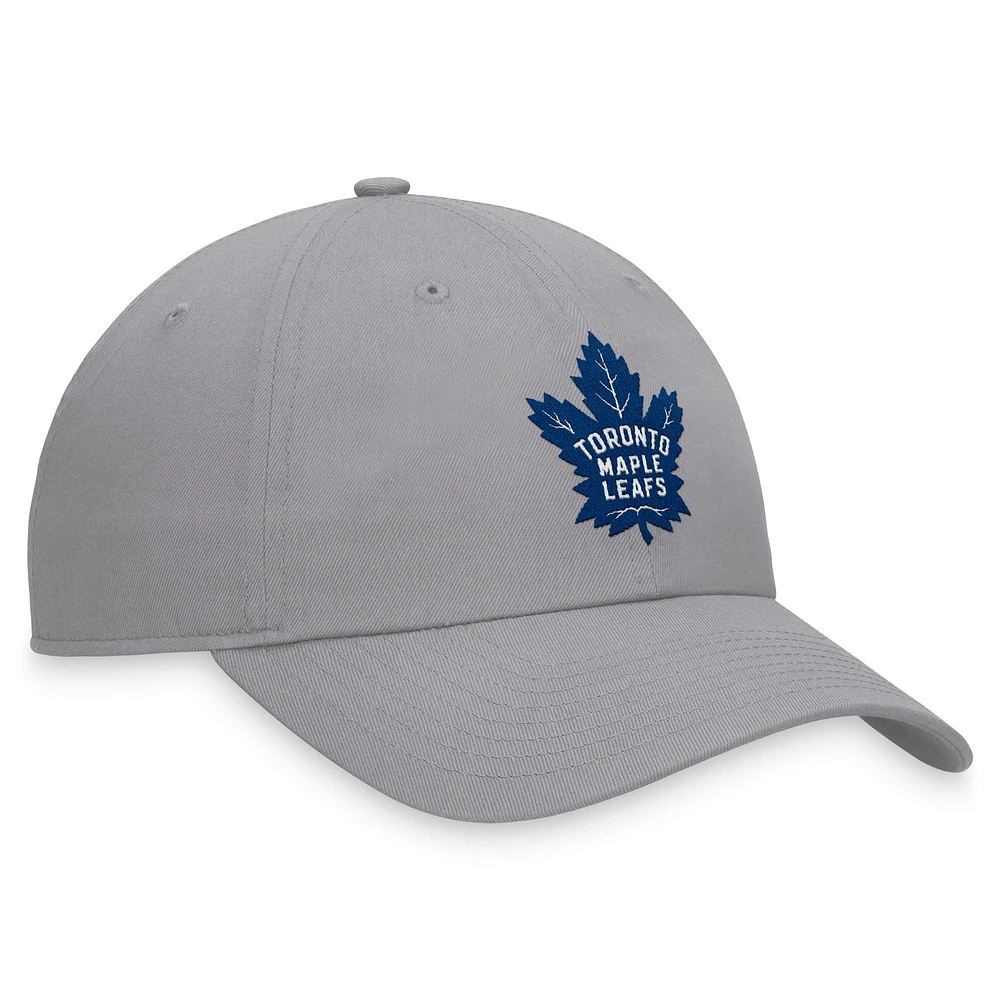 Casquette réglable pour temps supplémentaire des Maple Leafs de Toronto Fanatics pour hommes, gris