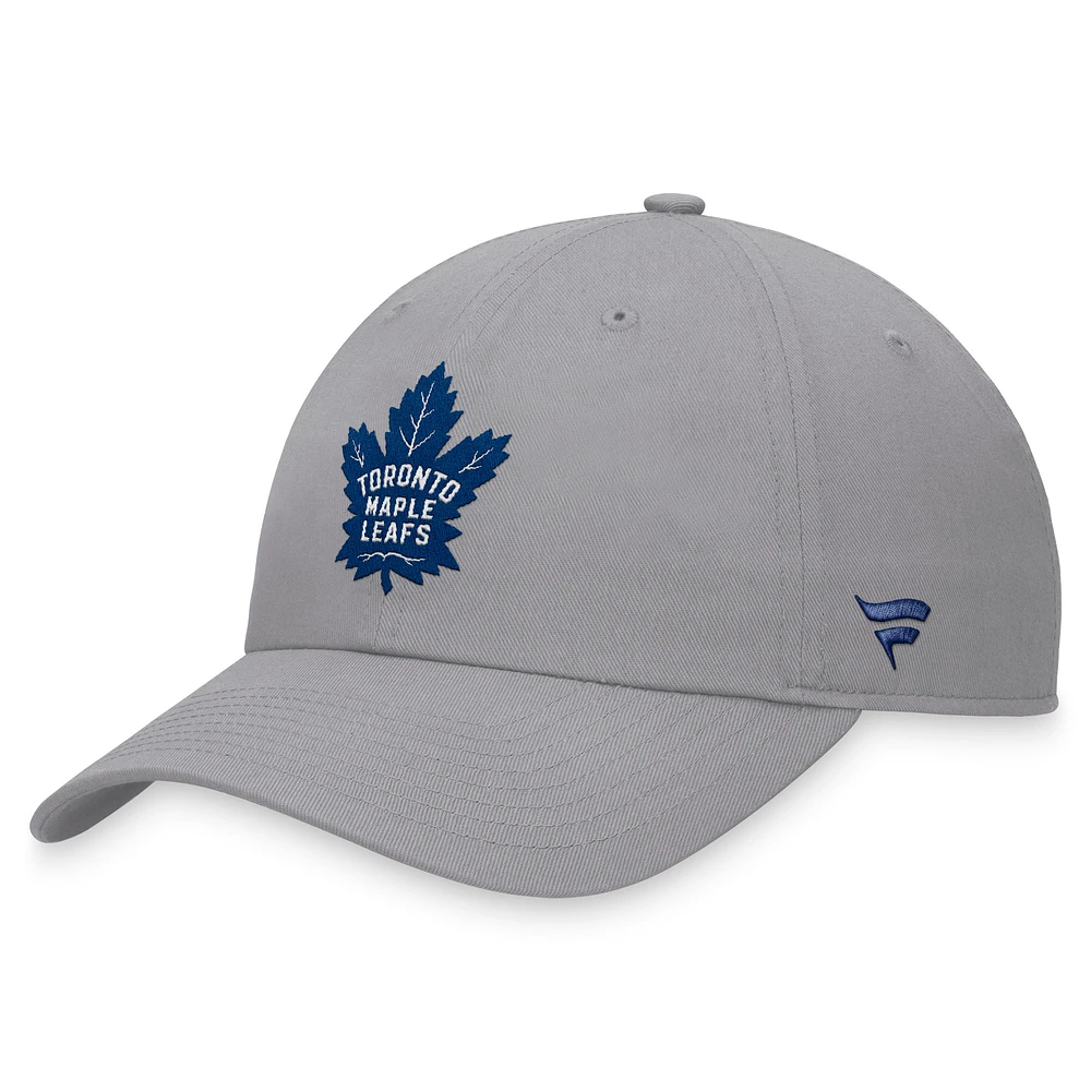 Casquette réglable pour temps supplémentaire des Maple Leafs de Toronto Fanatics pour hommes, gris