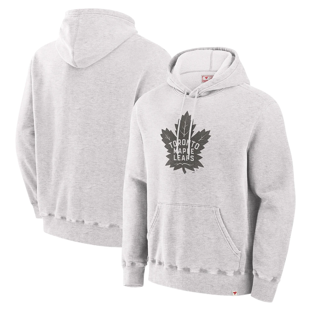 Sweat à capuche en polaire gris pour homme Fanatics Toronto Maple Leafs fabriqué au Canada