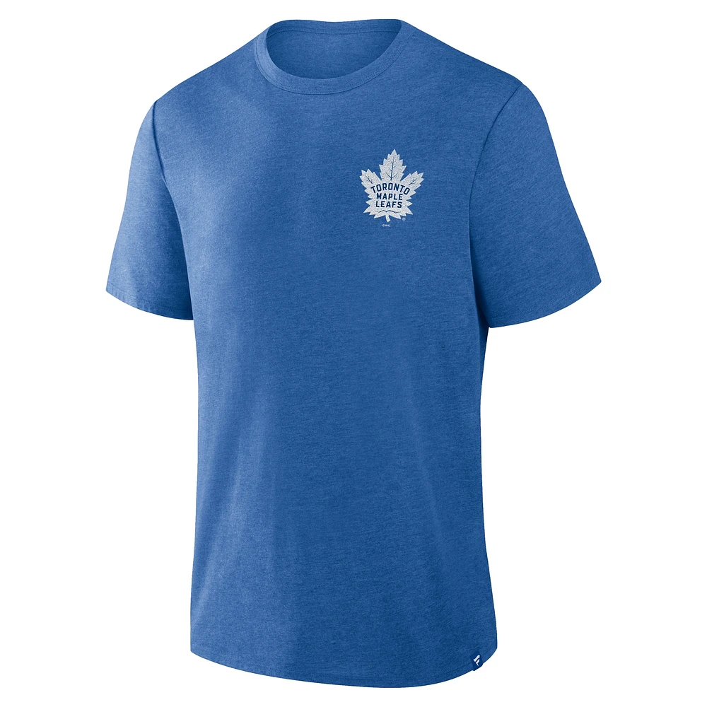 T-shirt bleu chiné Fanatics pour homme Fan Lanes des Maple Leafs de Toronto
