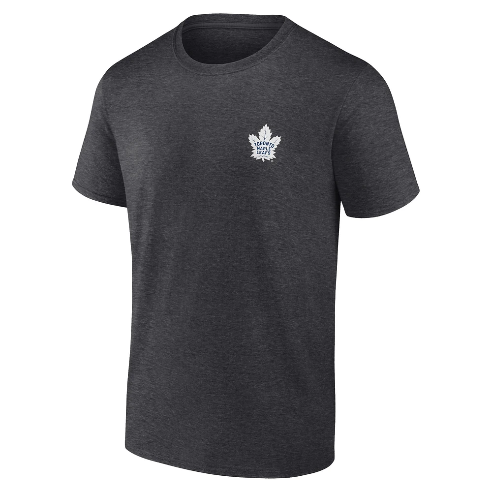 T-shirt Backbone des Maple Leafs de Toronto Fanatics Heather Charcoal pour hommes