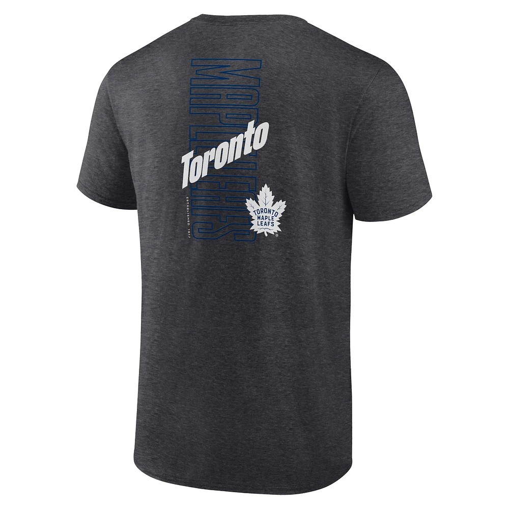 T-shirt Backbone des Maple Leafs de Toronto Fanatics Heather Charcoal pour hommes