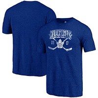 Men's Fanatics Heathered Blue Toronto Maple Leafs Line Shift - Tri-Blend T-Shirt