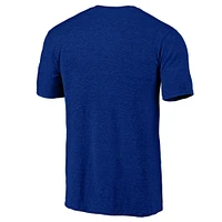 Fanatics Branded Heathered Blue Toronto Maple Leafs Line Shift pour homme - T-shirt triple mélange