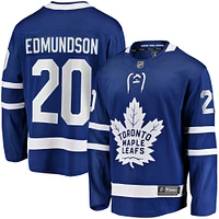 Fanatics pour hommes Joel Edmundson bleu Toronto Maple Leafs Home Premier Breakaway Player Maillot