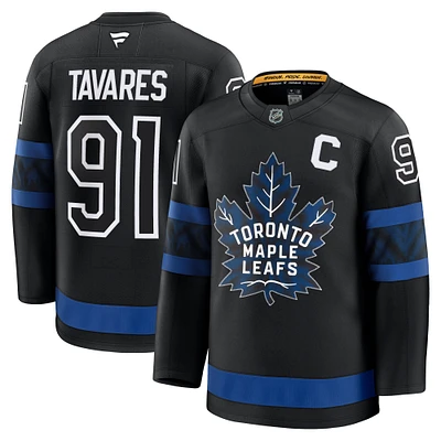 Maillot de joueur alternatif qualité supérieure noir des Maple Leafs Toronto John Tavares Fanatics pour hommes