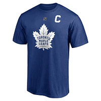 Men's Fanatics John Tavares Blue Toronto Maple Leafs Authentic Stack Name & Number Captain T-Shirt