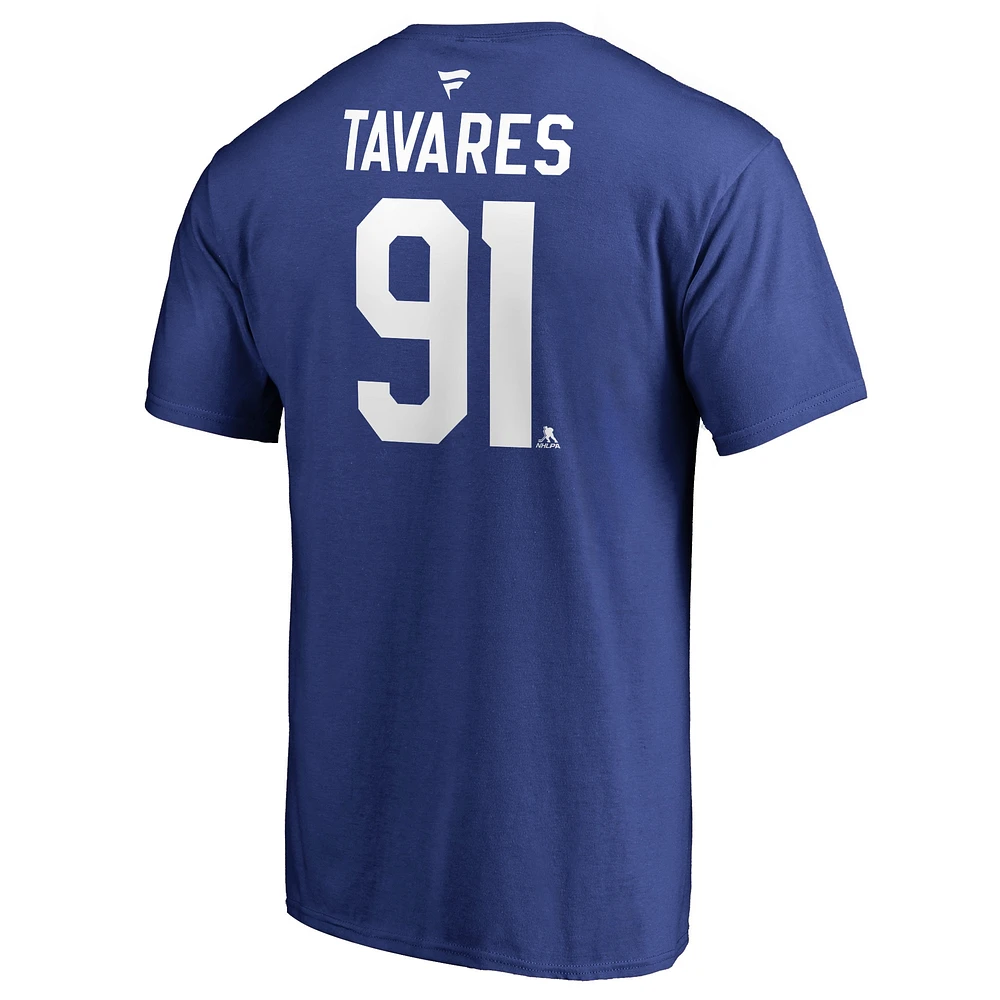 Men's Fanatics John Tavares Royal Toronto Maple Leafs Authentic Stack Name & Number T-Shirt