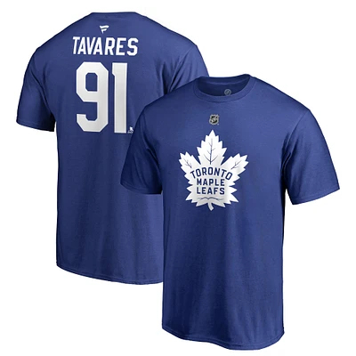 Men's Fanatics John Tavares Royal Toronto Maple Leafs Authentic Stack Name & Number T-Shirt