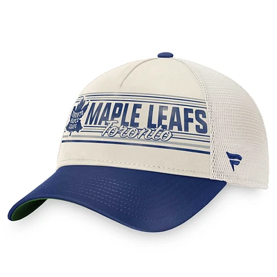 Men's Fanatics Khaki/Blue Toronto Maple Leafs True Classic Retro Trucker Snapback Hat