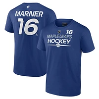 T-shirt avec nom et numéro authentique Pro Prime des Maple Leafs de Toronto Fanatics Mitch Marner pour hommes