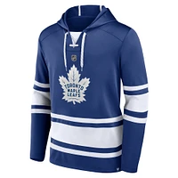 Men's Fanatics Mitch Marner Blue Toronto Maple Leafs Name & Number Lace-Up Pullover Hoodie