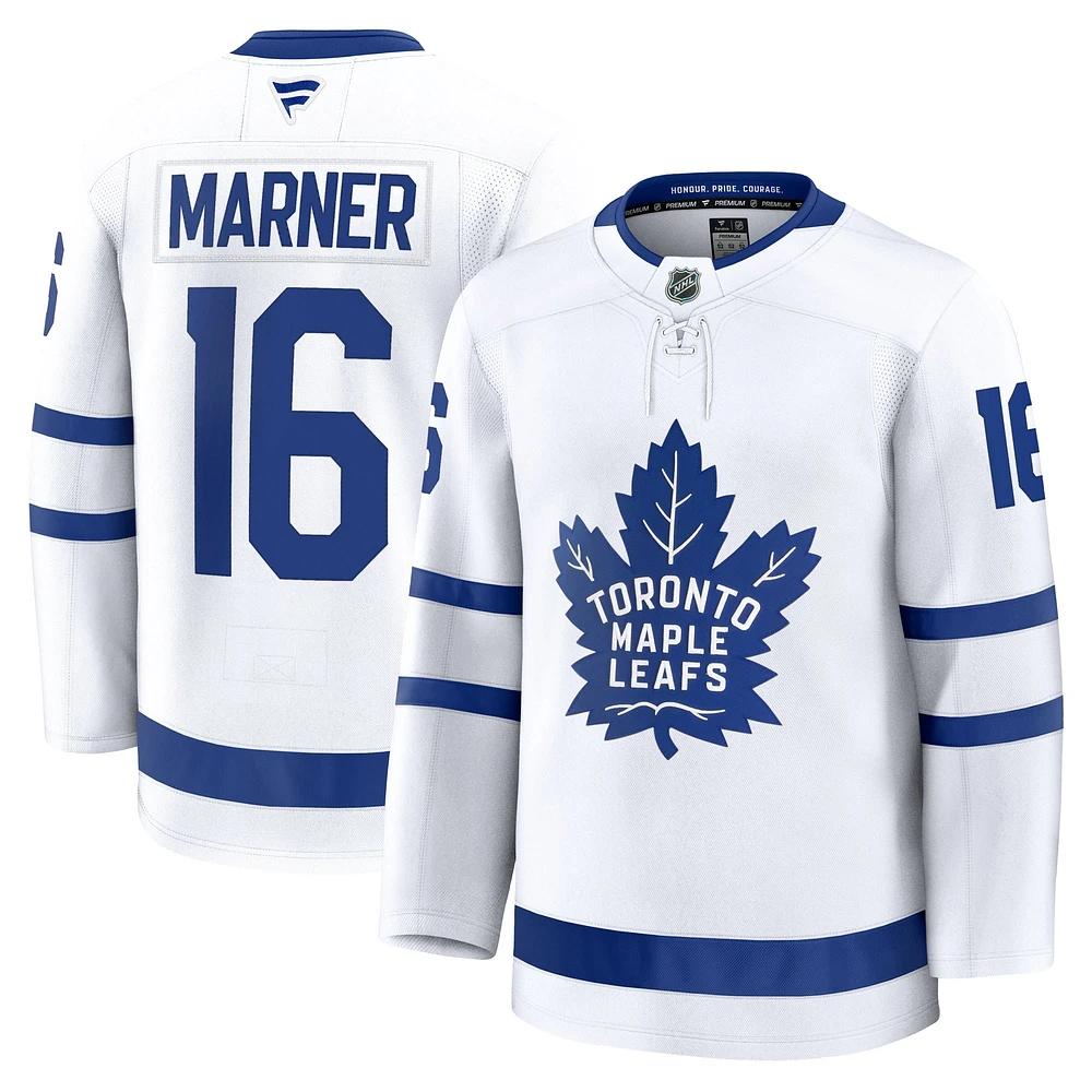 Maillot de joueur extérieur haut gamme blanc Mitch Marner Fanatics pour homme des Maple Leafs Toronto