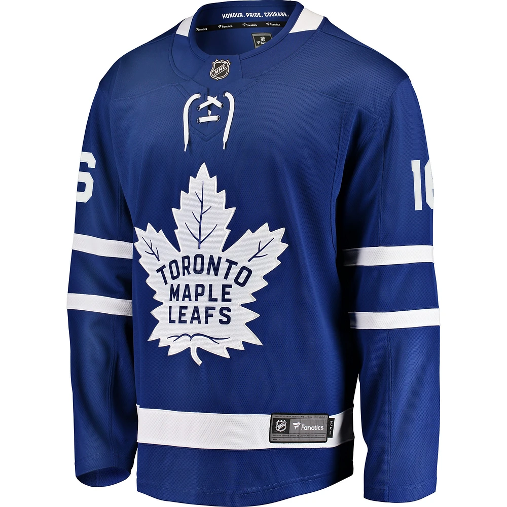 Maillot de joueur échappé des Maple Leafs Toronto Fanatics Mitchell Marner bleu pour hommes